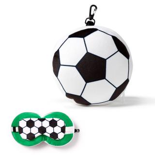 Malý vankúšik s maskou na oči - Futbalová lopta (Cestovný vankúšik s maskou na oči - Futbalová lopta)