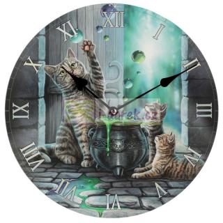 Nástenné fantasy hodiny Lisa Parker - Mačky a bubliny