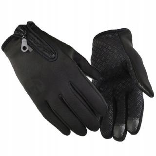 Nepremokavé a protišmykové dotykové rukavice XL - čierne