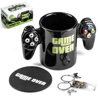 Originálna sada pre hráčov GAME OVER - Hrnček Gamepad, podtácok a 2 kľúčenky (Game set - hrnek, podtácek a dvě klíčenky)