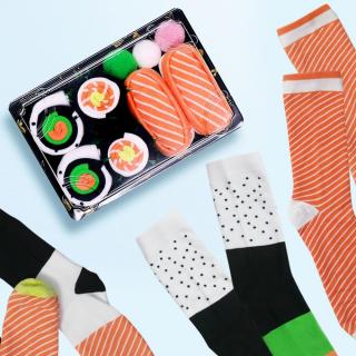 Originálne balené 3 páry ponožiek v sushi krabičke - SUSHI