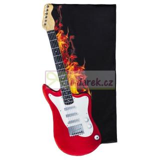 Osuška pre gitaristov 150x74cm - OHNIVÁ ELEKTRICKÁ GITARA