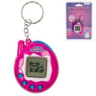 Prívesok na kľúče - Mini retro hra zvieratko Tamagotchi ružová