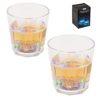 Set 2ks akrylové poháre na wisky s LED farebným podsvietením