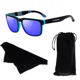 Športové slnečné okuliare UV 400 čierno-modré - Trizand