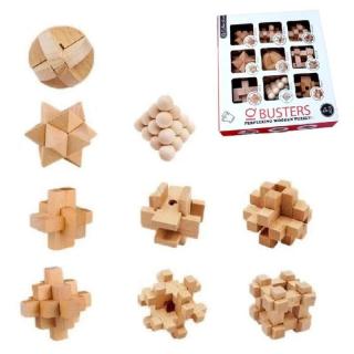 Súprava drevených hlavolamov 9ks – IQ Collection