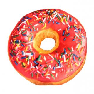 Vankúš DONUT 37x11cm - Jahodová poleva