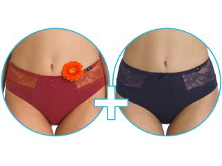 Dámske nohavičky - KEY LPC265 (2x) Farba: Vyobrazená kombinácia vzorov, Veľkosť: XL