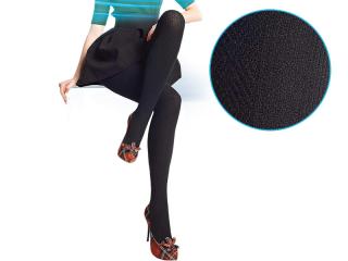 Dámske pančuchové nohavice - vzorované - Gatta Bianca Angora 01 (80 DEN) Farba: Čierna (nero), Veľkosť: L