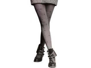 Dámske pančuchové nohavice - vzorované - Gatta Colette Cat 05 (60 DEN) Farba: Čierno-šedá melanž (nero-grafit melange), Veľkosť: S