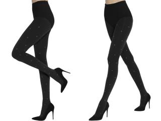 Dámske pančuchové nohavice - vzorované - Gatta Flash & Black 04 (60 DEN) Farba: Čierna (nero), Veľkosť: XL