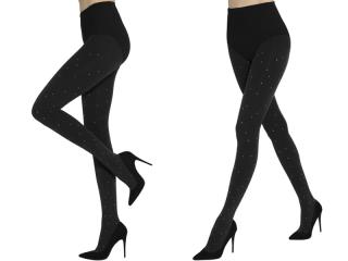 Dámske pančuchové nohavice - vzorované - Gatta Flash & Black 05 (60 DEN) Farba: Čierna (nero), Veľkosť: XL