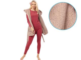 Dámsky župan / domáca vesta - KEY LHW152 B24 Farba: Karamelová, Veľkosť: L/XL