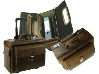 Kožená cestová taška na kolieskach - Landleder Grassland Air2 (Business-Pilotcase) Farba: Hnedá