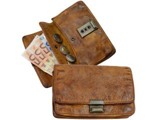 Kožená peňaženka / taška do ruky - Landleder Rugged-Hide Jaber (Casual-Wallet-Unisex) Farba: Hnedá