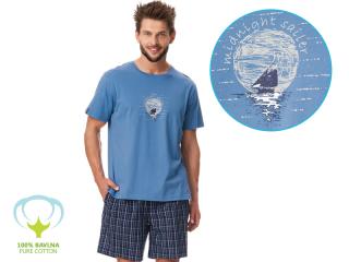 Pánske pyžamo - KEY MNS252 Farba: Modrá, Veľkosť: L