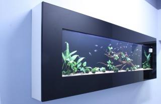 Akvárium "ŽIVÝ OBRAZ" čierny 150x17x65cm (Akvárium "ŽIVÝ OBRAZ" čierny 150x17x65cm)