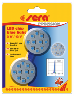 Sera LED čipy 2W/12V blue light (Sera LED chip blue light 2W/12 V)