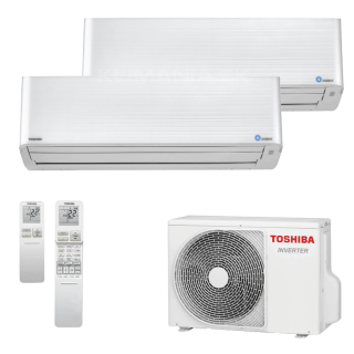 Klimatizácia Toshiba multisplit RAS-2M14G3AVG-E 4 kW + 2x Daiseikai 10 biela 2,5 kW (RAS-B10S4KVPG-E)