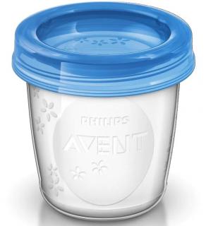 Avent Via poháriky 180 ml x 5 ks, s vrchnákmi