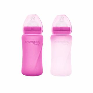 Everyday Baby Sklenená fľaša s termosenzorom 240 ml