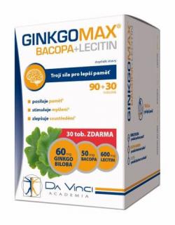 Ginkgomax 60 mg Bacopa 50 mg Lecitin 600 mg 90+30 tabliet
