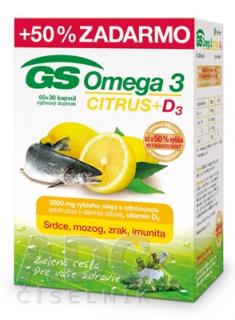 GS Omega 3 Citrus+D3 kapsuly 60+30 ks
