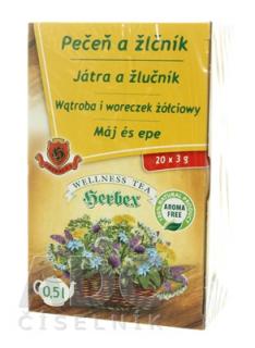 Herbex Pečeň a Žlčník bylinný čaj 20 x 3 g