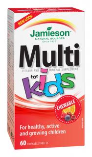 Jamieson Multi Kids multivitamín na cmúľanie 60 tabliet