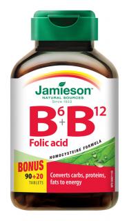 Jamieson Vitamín B6, B12 a kyselina listová 110 tabliet