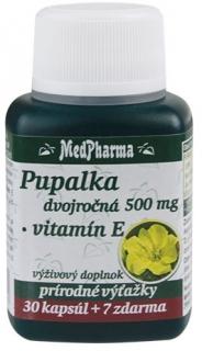 MedPharma Pupalka dvouletá 500 mg + Vitamín E 37 kapsúl