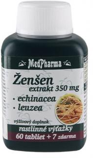 MedPharma Ženšeň 350 mg + Echinacea + Leuzea tbl 60+7 zadarmo (67 ks)