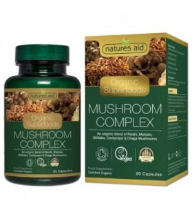 Natures Aid Organic Mushroom Complex 60 kapsúl