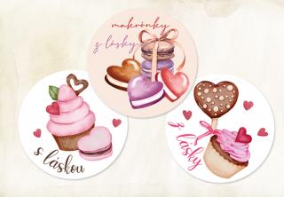 Nálepky Valentínske koláčiky