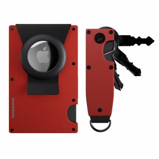 Innocent Smart AirTag Clip Wallet + KeyCase - Red