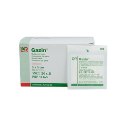 Gazin: kompresy 5×5 cm, ST/50×2 ks