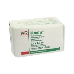 Gazin: kompresy 7,5×7,5 cm, 100 ks