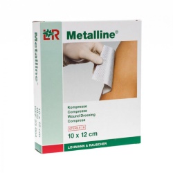 Metalline: kompresy 10×12 cm, 10 ks