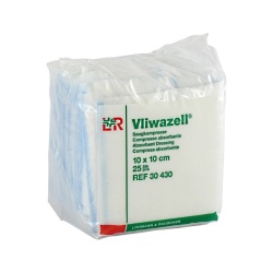 Vliwazell: kompresy 10×10cm, 25 ks