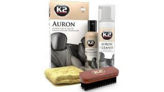 K2 AURON LEATHER CLEAN &amp; CARE SET - čistiaca sada na čistenie kože (Producer: K2, Set includes: Skin Cleansing Foam, Leather Wear Protection, Cleaning Brush, Microfiber Cloths)