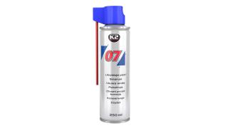 K2 Univerzálny olej v spreji 07 250ml (Manufacturer: K2, Volume: 250 ml, effective multi-purpose spray)