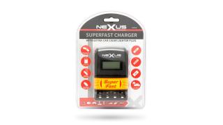 NEXUS Nabíjačka batérií (Vstupné napätie: AC 110-240 V 50/60 Hz vagy 12V 1,5 A
Výstupné napätie: DC 1,48 V (500mA) 4x AA/AAA
1 x 9 V (30mA) Ni-MH
Rozmer: 118 x 73 x 30 mm
Hmotnosť: 153 g
Konektor: 1 m AC kábel, 0,7 m káble do autozapalovača (súčasť)