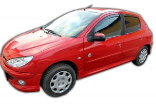 Okenné deflektory Peugeot 206 5D HTB 1998-2005 4 ks predné+zadné