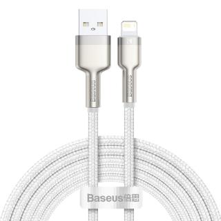 USB kábel Lightning Baseus Cafule, biely 2,4A 2m