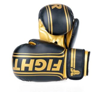 BOXERSKÉ RUKAVICE FIGHTER BASIC STRIPE Farba: ZLATÁ, Veľkosť: 10oz