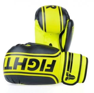 BOXERSKÉ RUKAVICE FIGHTER BASIC STRIPE - NEON Farba: ŽLUTÁ, Veľkosť: 16oz