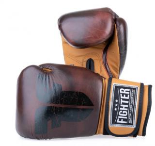 BOXERSKÉ RUKAVICE FIGHTER RETRO Farba: HNĚDÁ, Veľkosť: 10oz