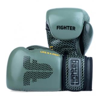 BOXERSKÉ RUKAVICE FIGHTER TRAINING KHAKI Farba: Zelená, Veľkosť: 14oz