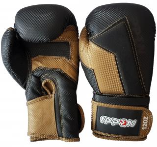 Boxerské rukavice IPPON Gold Farba: ČIERNA, Veľkosť: 10oz