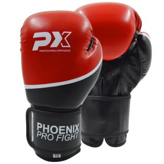 BOXERSKÉ RUKAVICE PX PRO FIGHT PU BLACK RED Farba: ČIERNA, Veľkosť: 10 uncí
